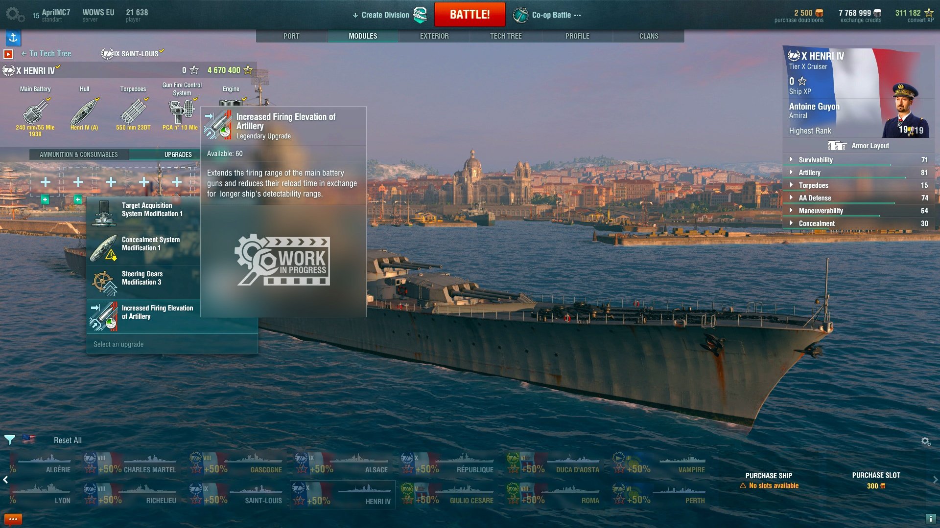 World of warships legendary upgrades